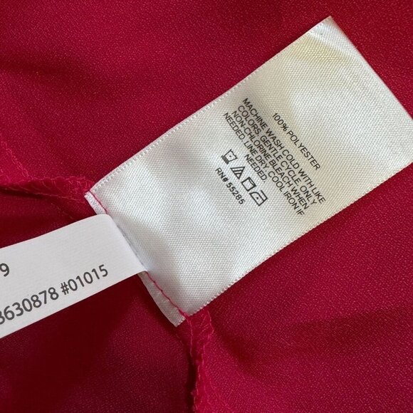 Express Silky Cowl Neck Cami Top Womens S Reddish Pink Elegant Adjustable Draped - Picture 6 of 6